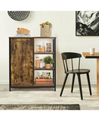 Modern Industrial Wood Sideboard Buffet Storage Cabinet with Shelves for Stylish Organization