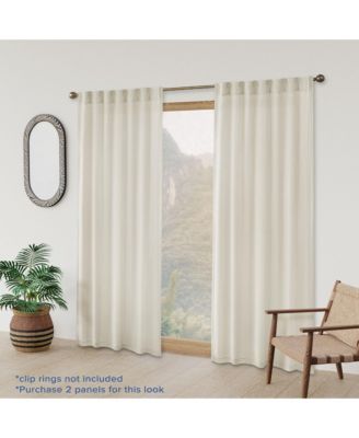 Boucle Light Filtering Back Tab Single Curtain Panel, 52"X96"