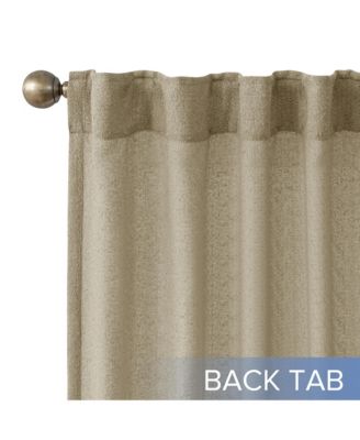 Boucle Light Filtering Back Tab Single Curtain Panel, 52"X96"