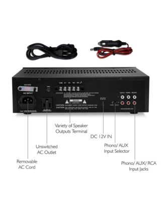80-Watt Microphone PA Mono Amplifier with USB/BT