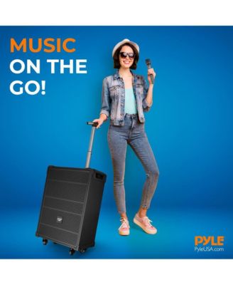 12" Portable Wireless BT Streaming PA Speaker System - Built-in Rechargeable Battery, Wireless Microphone, USB/Micro SD/FM, 800W