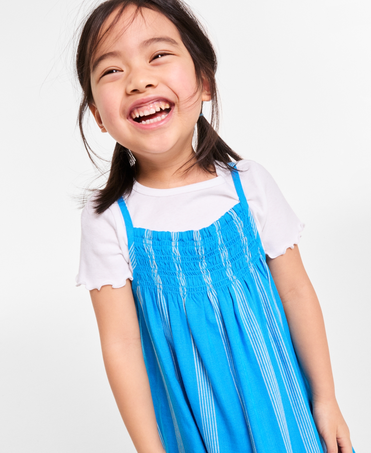 Epic Threads Toddler Girls T-shirt & Striped Dress, 2 Piece Set, Exclusively At Macy's In Blue Parad