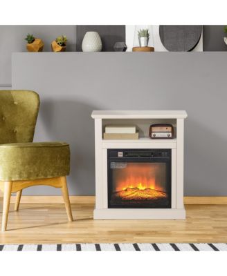 27" Electric Fireplace Heater with Mantel & Remote Control,