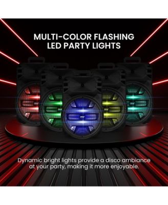 12" Portable Bluetooth PA Speaker System - Karaoke Speaker with DJ LED Lights, USB/FM/BT/Aux, Remote Control