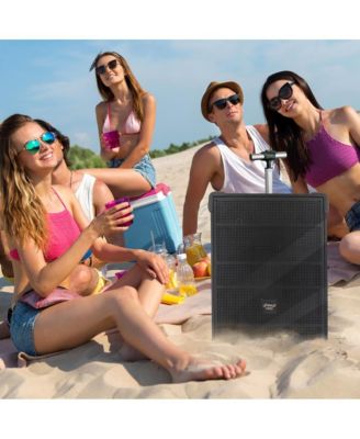 8" Portable Wireless BT Streaming PA Speaker System - Built-in Rechargeable Battery, Wireless Microphone, USB/Micro SD/FM, 350W