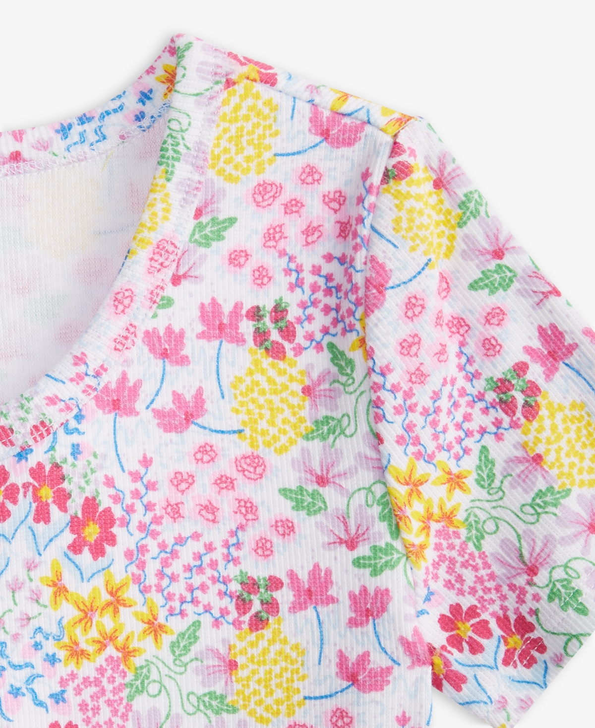 Epic Threads Kid Girl Floral-print Henley Top, Exclusively At Macy's In Bright Whi
