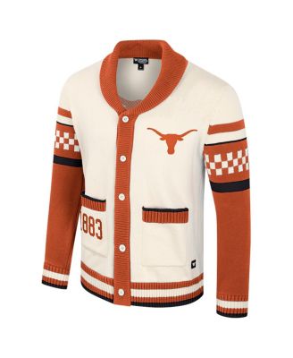 Women's Cream Texas Longhorns Wild Collective Button-Up Jacquard Sweater