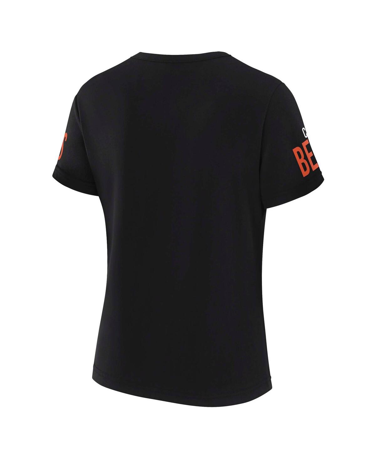 Wear By Erin Andrews X Gracie Hunt Women's Black Cincinnati Bengals Draft Me Lace-up T-shirt In Black