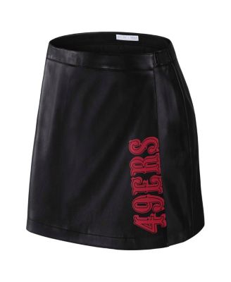 x Gracie Hunt Women's Black San Francisco 49ers Wrap Skirt