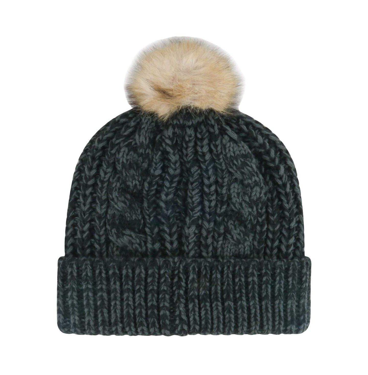 Женская шапка '47 Brand Black Kansas City Chiefs Meeko Cuffed Knit Hat with Pom — фото 2