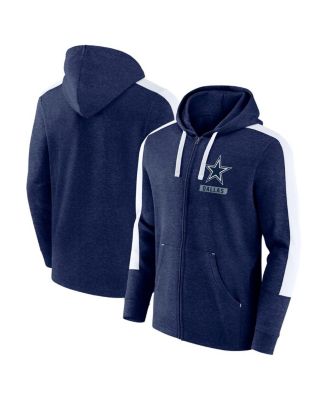 Fanatics - Men's Heather Navy Dallas Cowboys Gains Full-zip Hoodie
