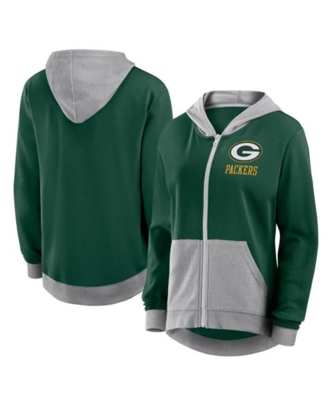Женское худи Logo Athletic Green Green Bay Packers Hit It French Terry Full-Zip