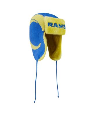 Men's Royal Los Angeles Rams Helmet Head Trapper Knit Hat
