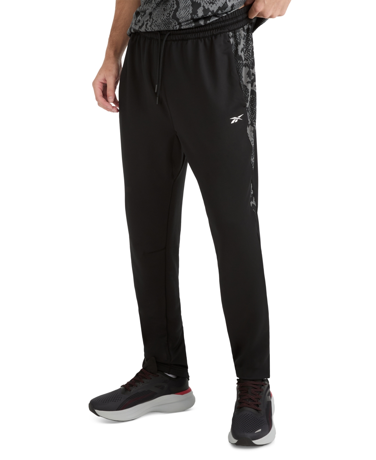 Men's Snake Aop Panel Jogger Pants - Black/gry