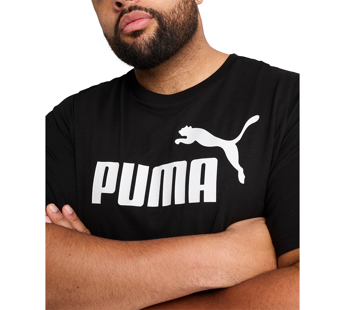 Puma Logo Printed Short Sleeve Tee Black In Black