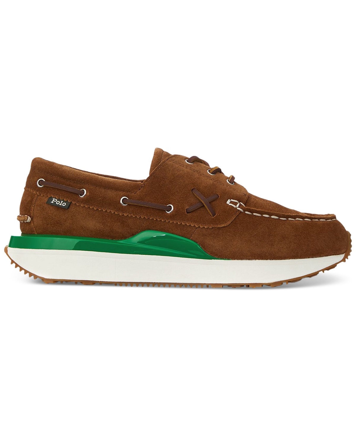 Polo Ralph Lauren Men's Train 89 Suede Moc-toe Sneaker In Teak