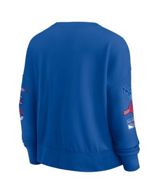 Women's Blue New York Rangers Go Team Pullover Sweatshirt