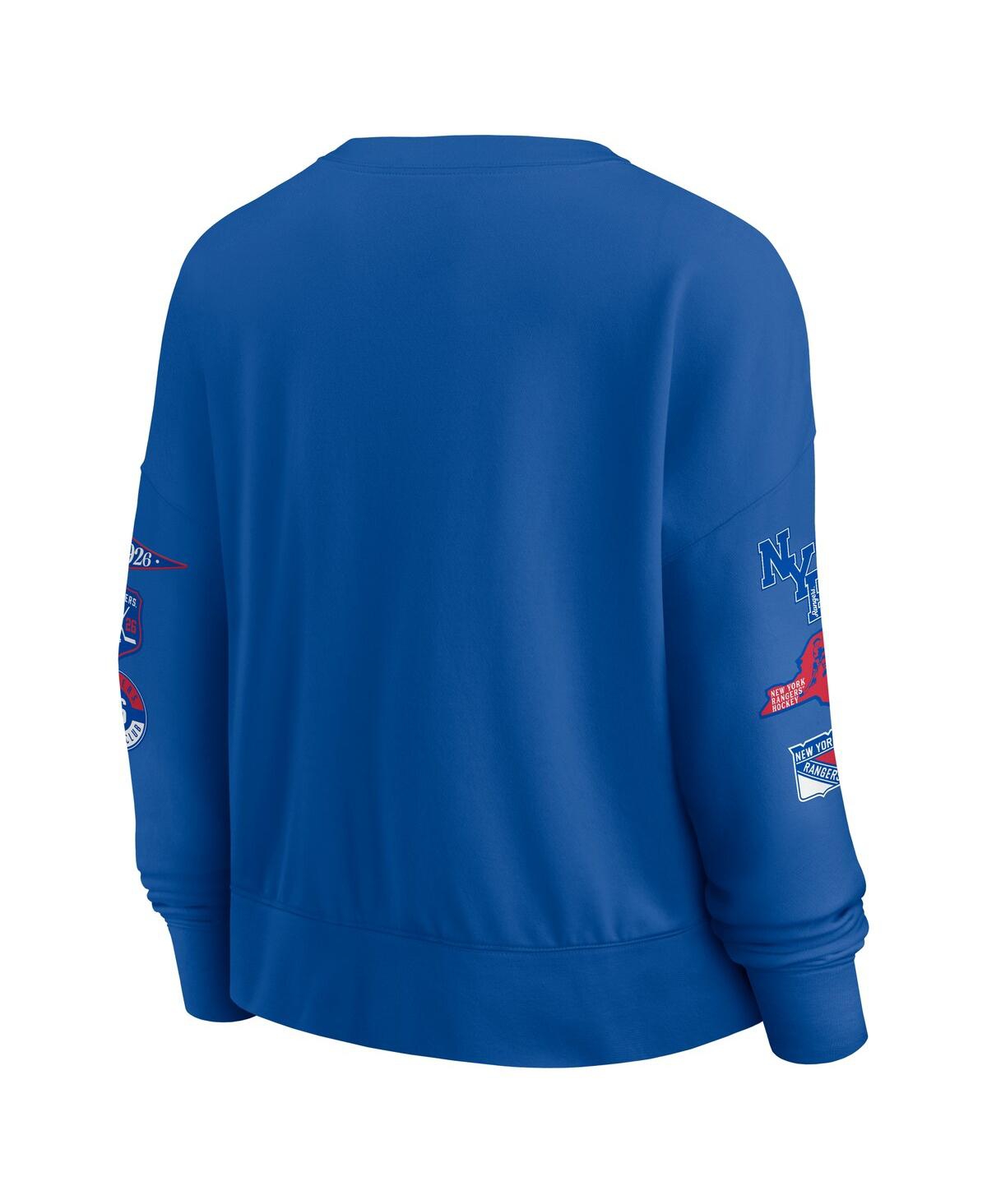 Fanatics Women's Blue New York Rangers Go Team Pullover Sweatshirt In Blue