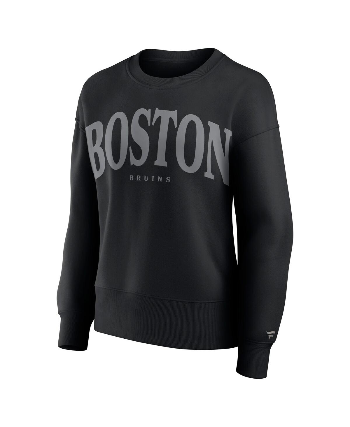 Fanatics Women's Black Boston Bruins Elements Flow Pullover Sweatshirt In Black