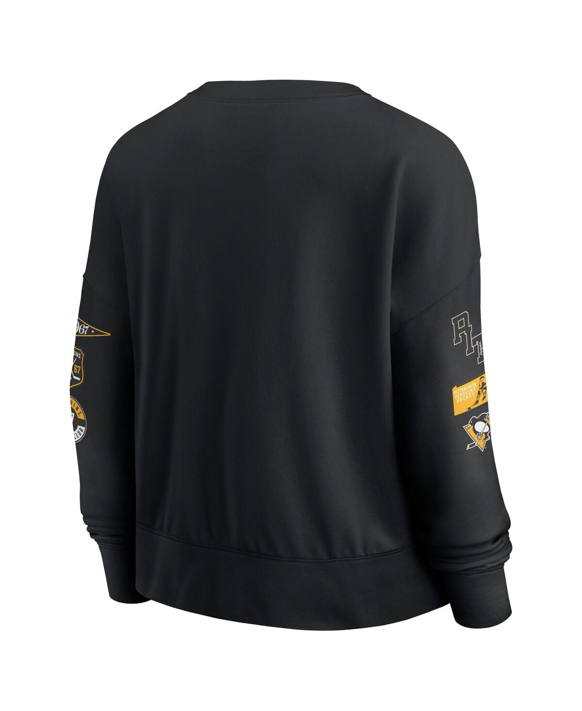 Fanatics Women's Black Pittsburgh Penguins Go Team Pullover Sweatshirt In Black