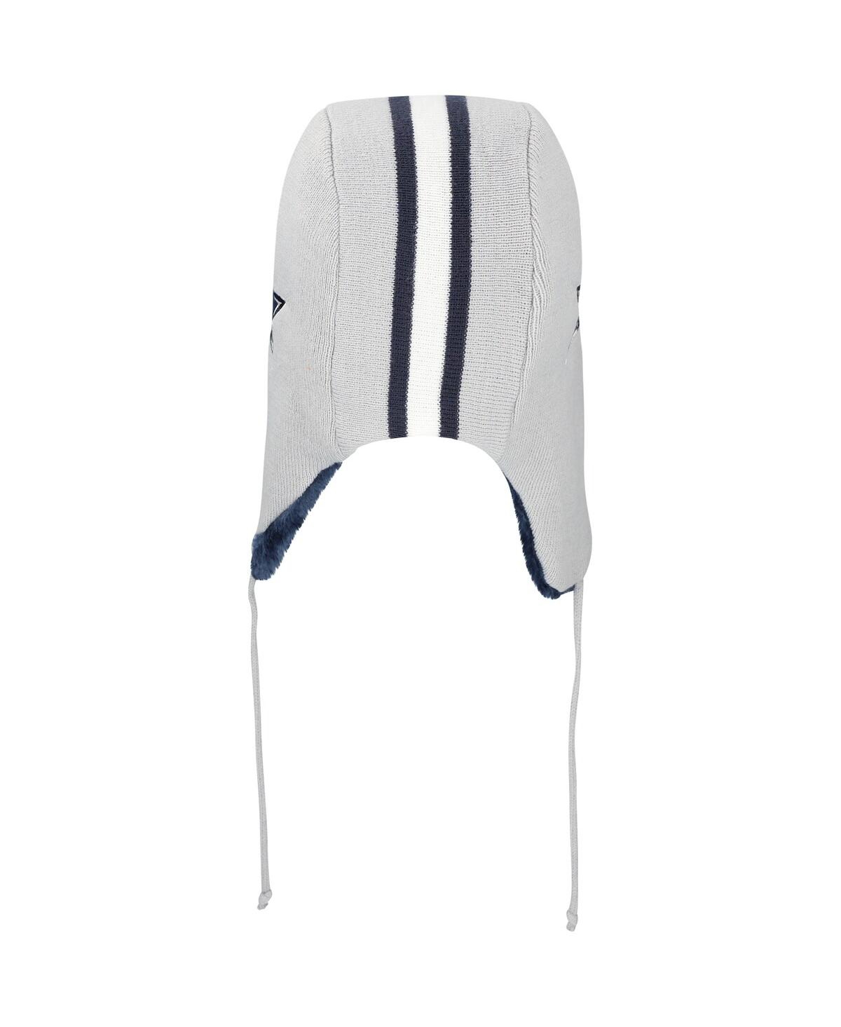 NEW ERA MEN'S GRAY DALLAS COWBOYS HELMET HEAD TRAPPER KNIT HAT 