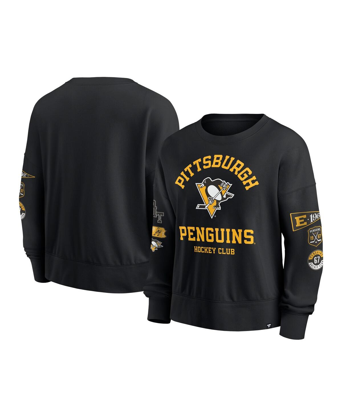 Fanatics Women's Black Pittsburgh Penguins Go Team Pullover Sweatshirt In Black