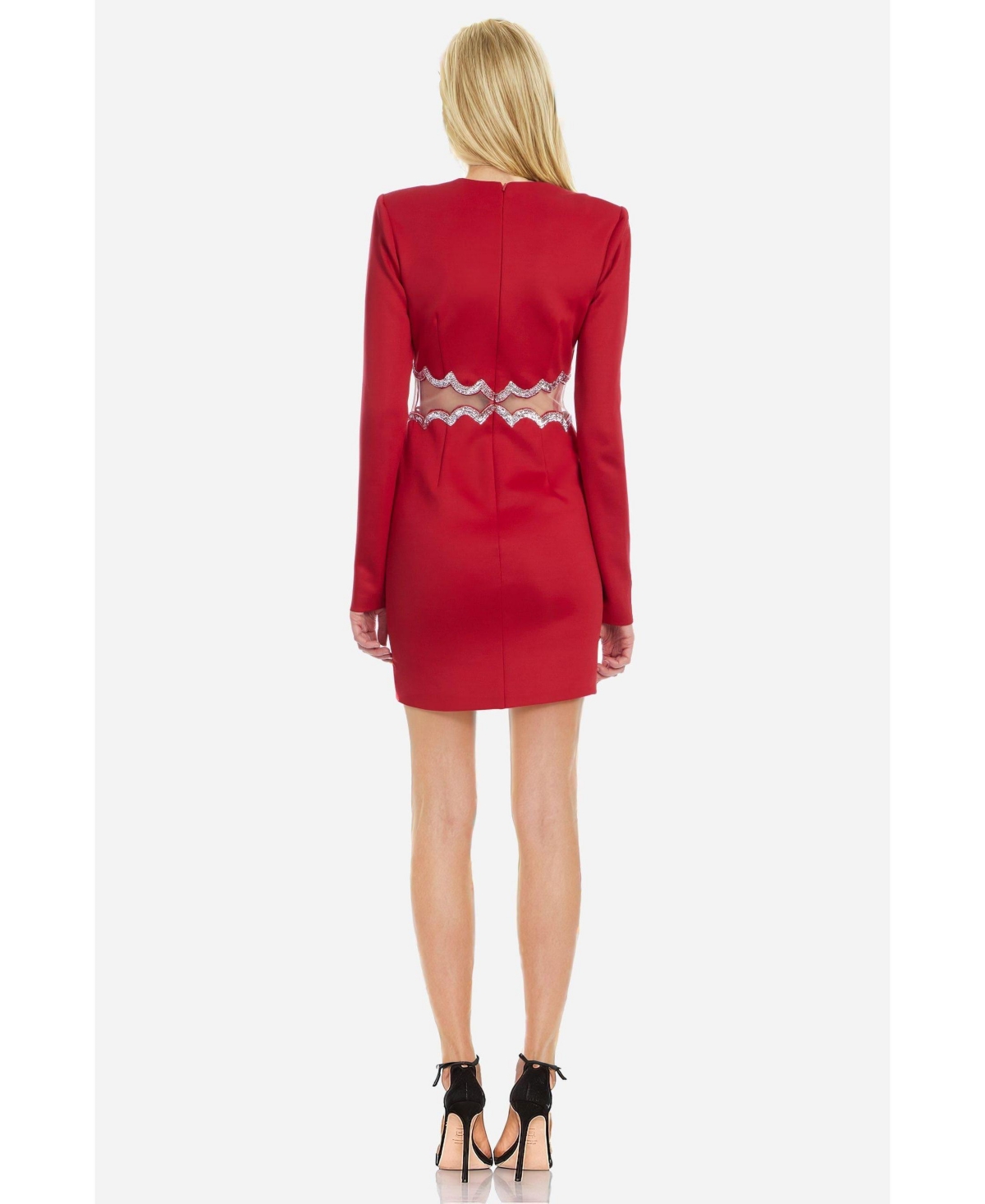 Women's The Teagan | Sequined Cutout White Mini Cocktail Dress