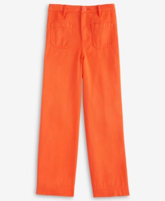 Little & Big Girls Twill Patch-Pocket Wide-Leg Pants, Exclusively at Macy's