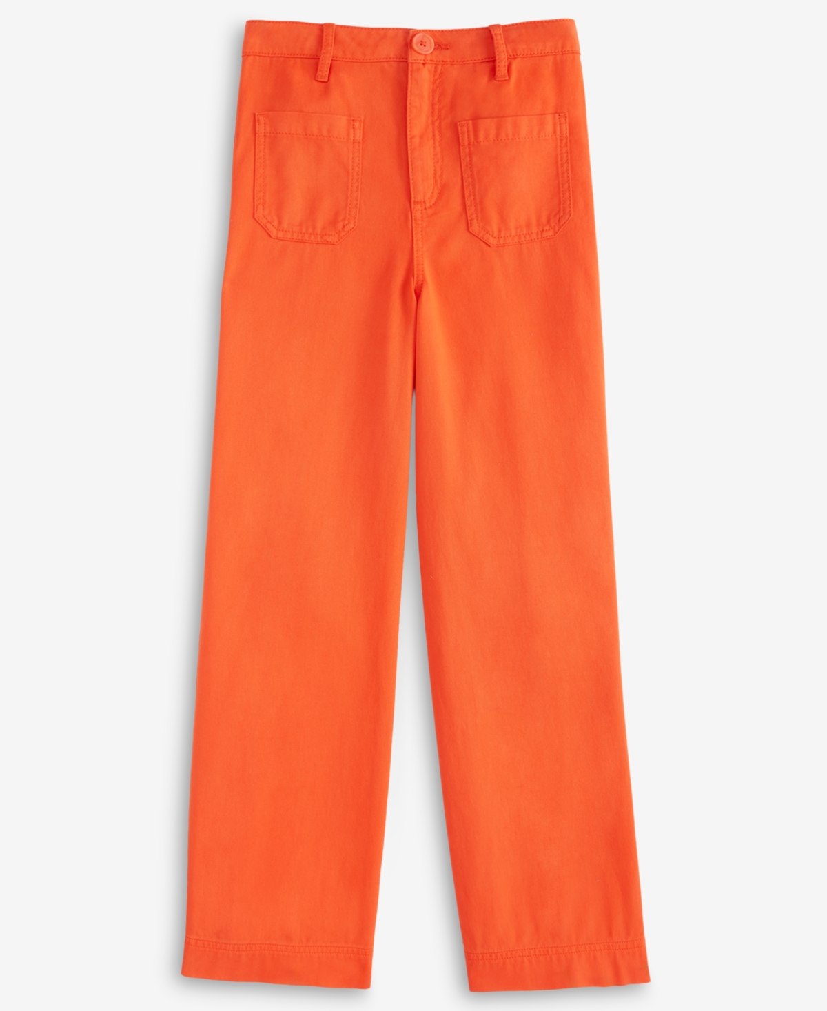 Epic Threads Little & Big Girls Twill Patch-pocket Wide-leg Pants, Exclusively At Macy's In Mandarin R