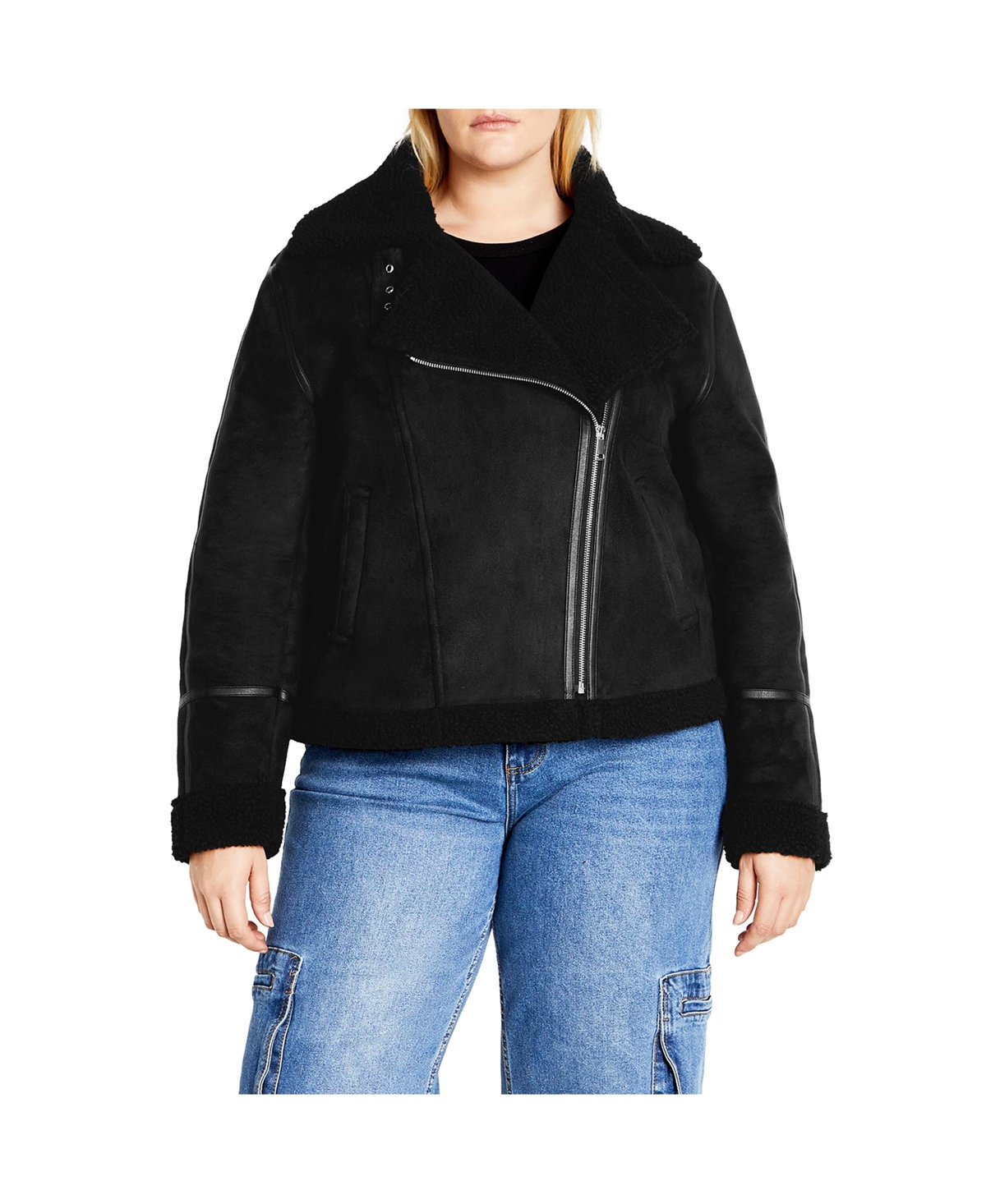 Plus Size Sherpa Hunter Jacket - Caramel
