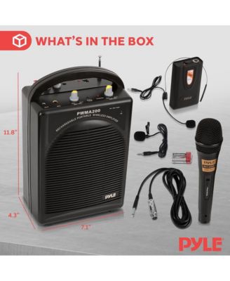 FM Radio Rechargeable PA System with Aux and Multiple Microphone Inputs