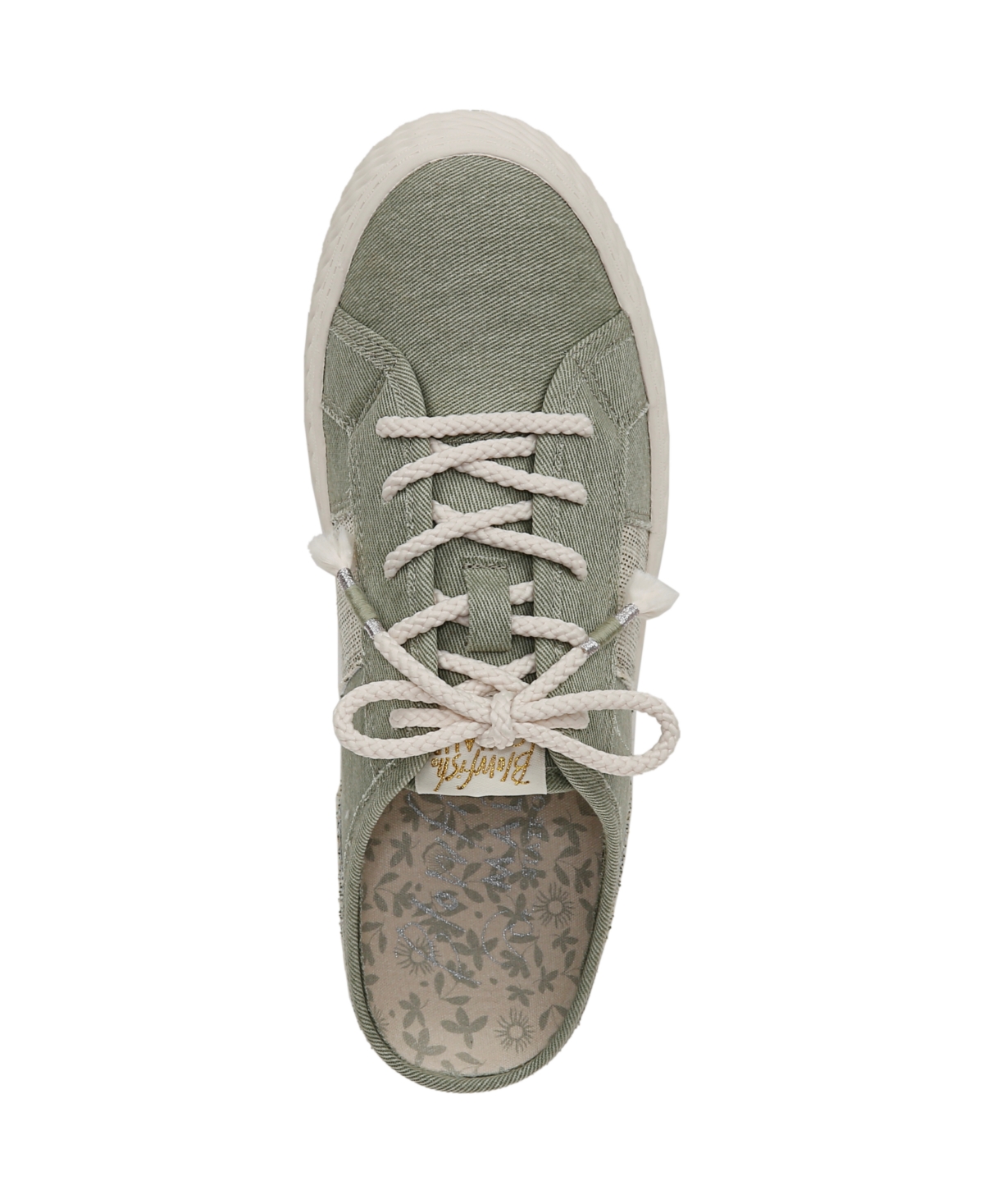 Shop Blowfish Malibu Women's Super Slide Mule Platform Sneakers In Pistachio Green Twill Fabric