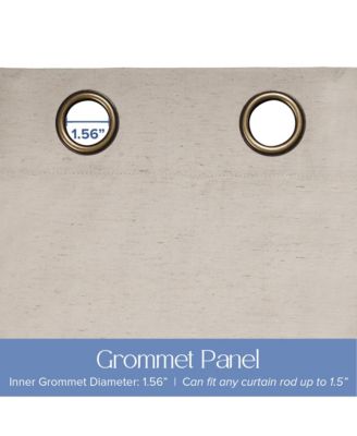 Linen Blend Total Blackout Grommet Curtains Pair