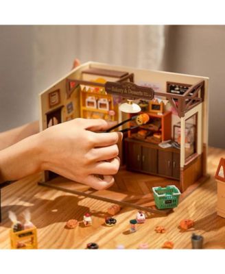 DIY Miniature Dollhouse Kit Becka's Baking House Birthday, Brown, 8.5"5.9"6.2