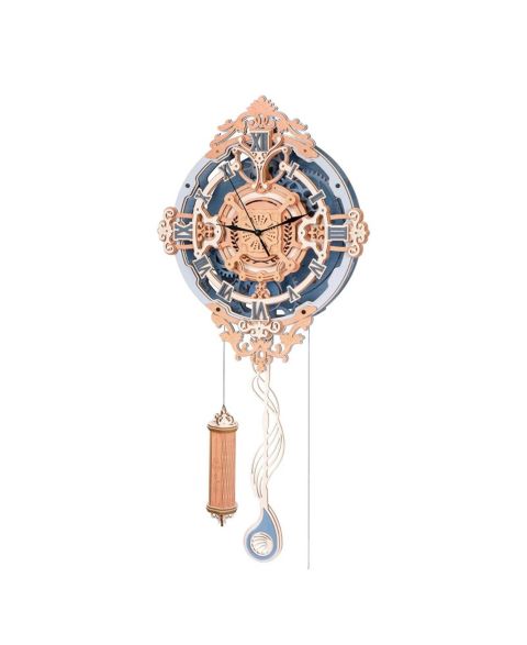 Детские конструкторы Robotime Romantic Note Vintage Wooden 3D Puzzle Pendulum Clock, Ages 14+