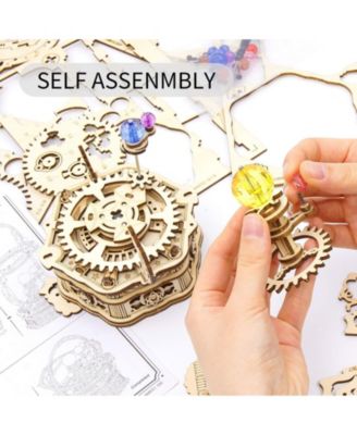 3D Wooden Puzzles Starry Night Series Model Kits Creative Gift for Kids, Beige, 5.3"5.3"6.1"