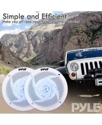 6.5'' Low-Profile Marine Speakers with LED Lights, 240W, White