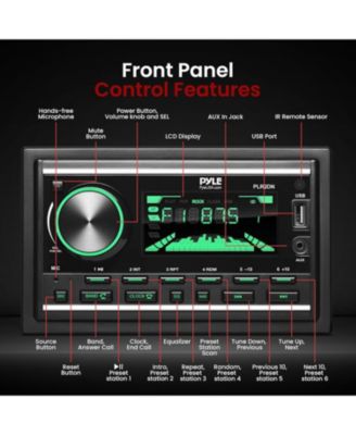 Double DIN Bluetooth MP3 Stereo Receiver with USB, AUX, AM/FM Radio, 300W