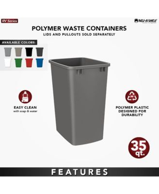 Polymer Replacement 35 qt. Trash Bin, Black, 2 Pack, RV-35-18-2