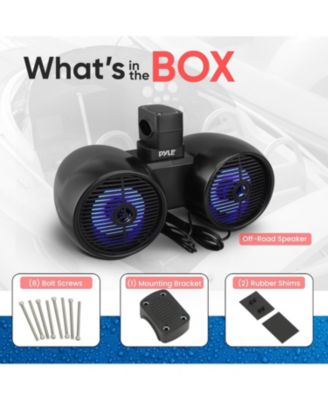 8'' Marine Bluetooth Wakeboard Speaker System with LED Lights, 300W, Black