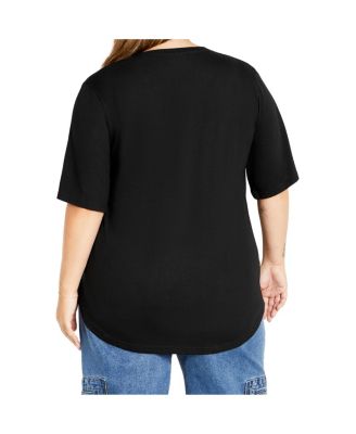 Plus Size Curved Hem Tee