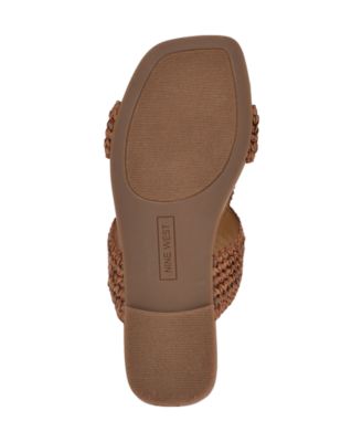Nine West Women's Quara Woven Flat Slip-On Sandals - Macy's