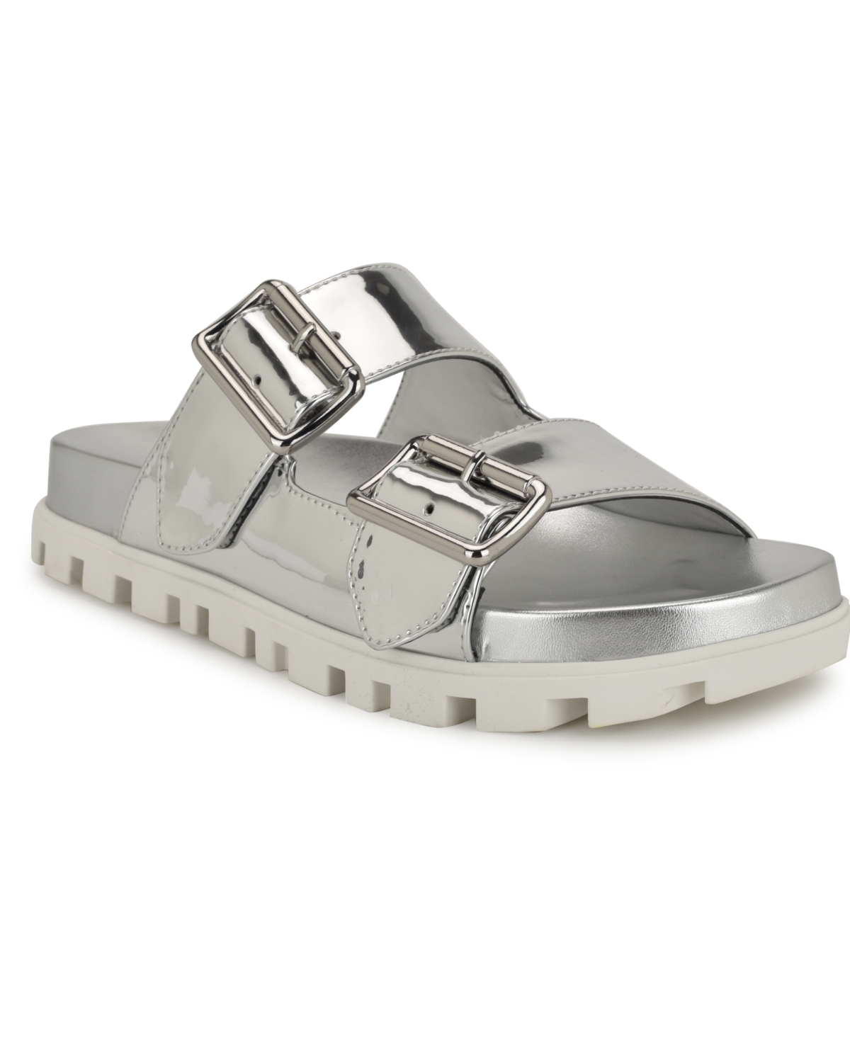 NINE WEST WOMEN'S TIMMA DOUBLE STRAP SLIP-ON FLATFORM SANDALS 