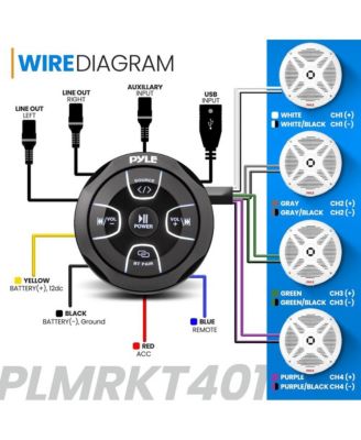 6.5'' Waterproof Marine Speakers with Bluetooth Amplifier, 4-Speaker System