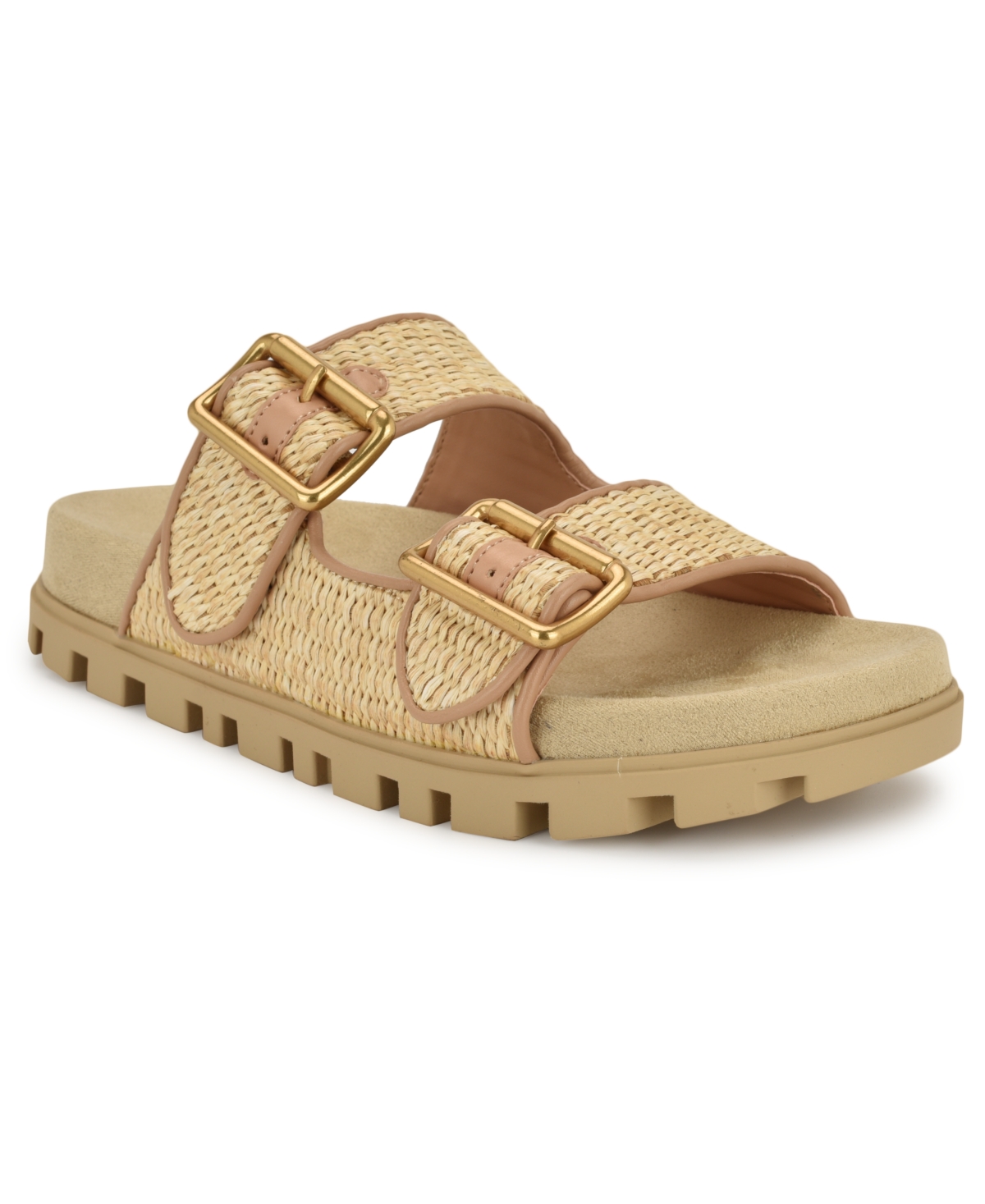 Nine West Timma Two-strap Platform Sandal In Natural Woven