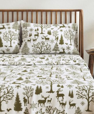 Lodge Print Ultra-Soft Turkish Cotton Flannel Sheet Set