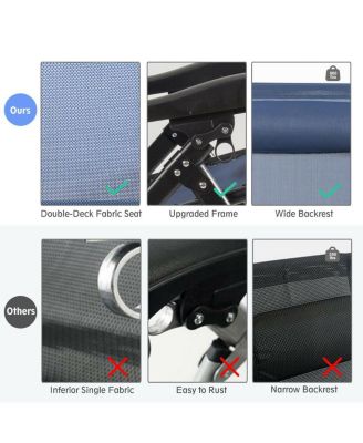 Folding Zero Gravity Lounge Chair Recliner w/ Cup Holder Tray Pillow