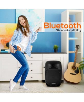 Bluetooth PA Speaker with Wireless Microphone – Portable Karaoke System with Rechargeable Battery, MP3/USB/SD, UHF Wireless Mic, 1200W