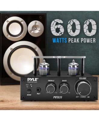 Bluetooth Tube Amplifier Stereo Receiver - 2 Vacuum Tube Power Amp, CD/DVD Inputs (L/R), 600W Peak Power