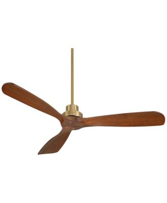 52" Delta Modern Indoor Ceiling Fan 3 Blade Remote Control Soft Brass Finish Walnut Finish Blades Bedroom DC Motor